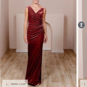Revelry Dawson Velvet Bridesmaid Dress in Romantic Rose